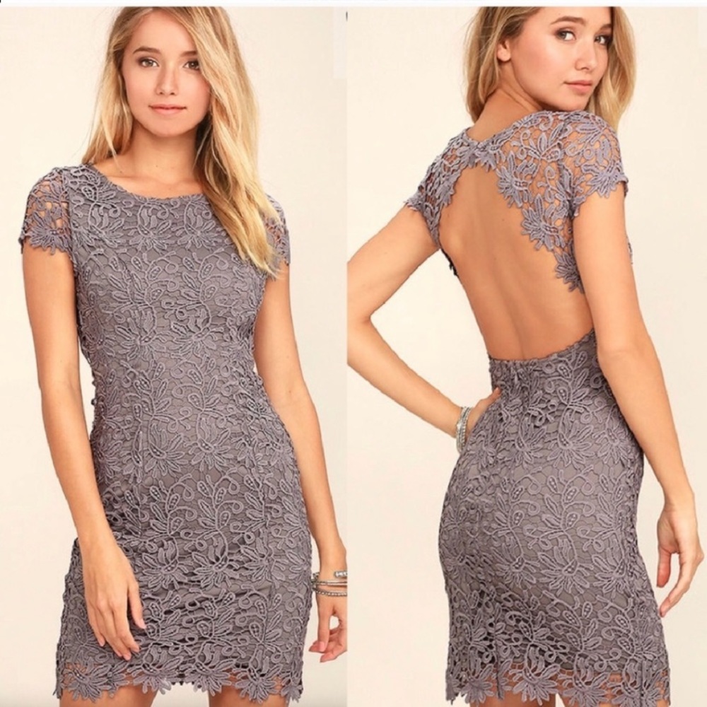Lulu’s lace Open Back bodycon Dress